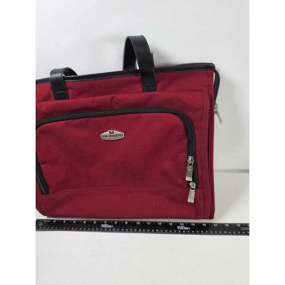 Ricardo Beverly Hills Carry On Bag Luggage Tote Messenger Shoulder Crossbody Red
